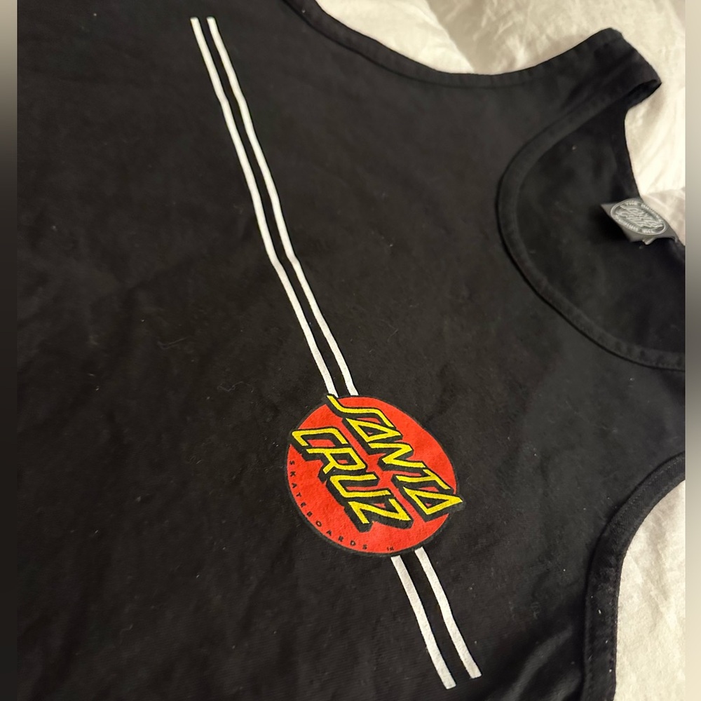 Santa Cruz Skateboards Black Muscle Tee with Logo - Picture 2 of 6
